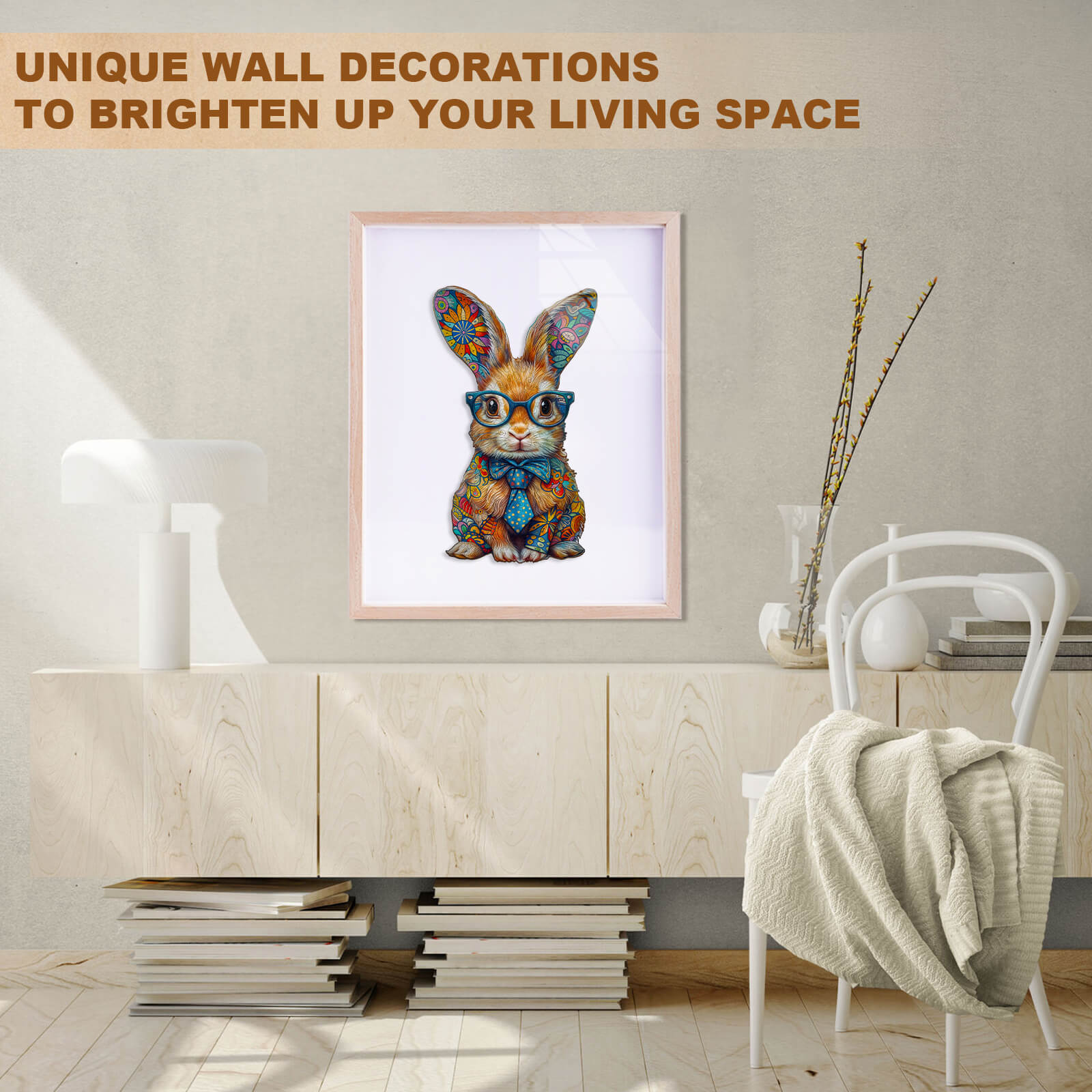 Colored bunny Wooden Jigsaw Puzzle