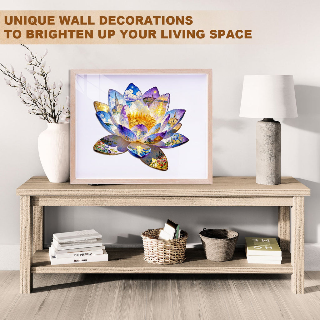 Oil On Lotus Wooden Jigsaw Puzzle