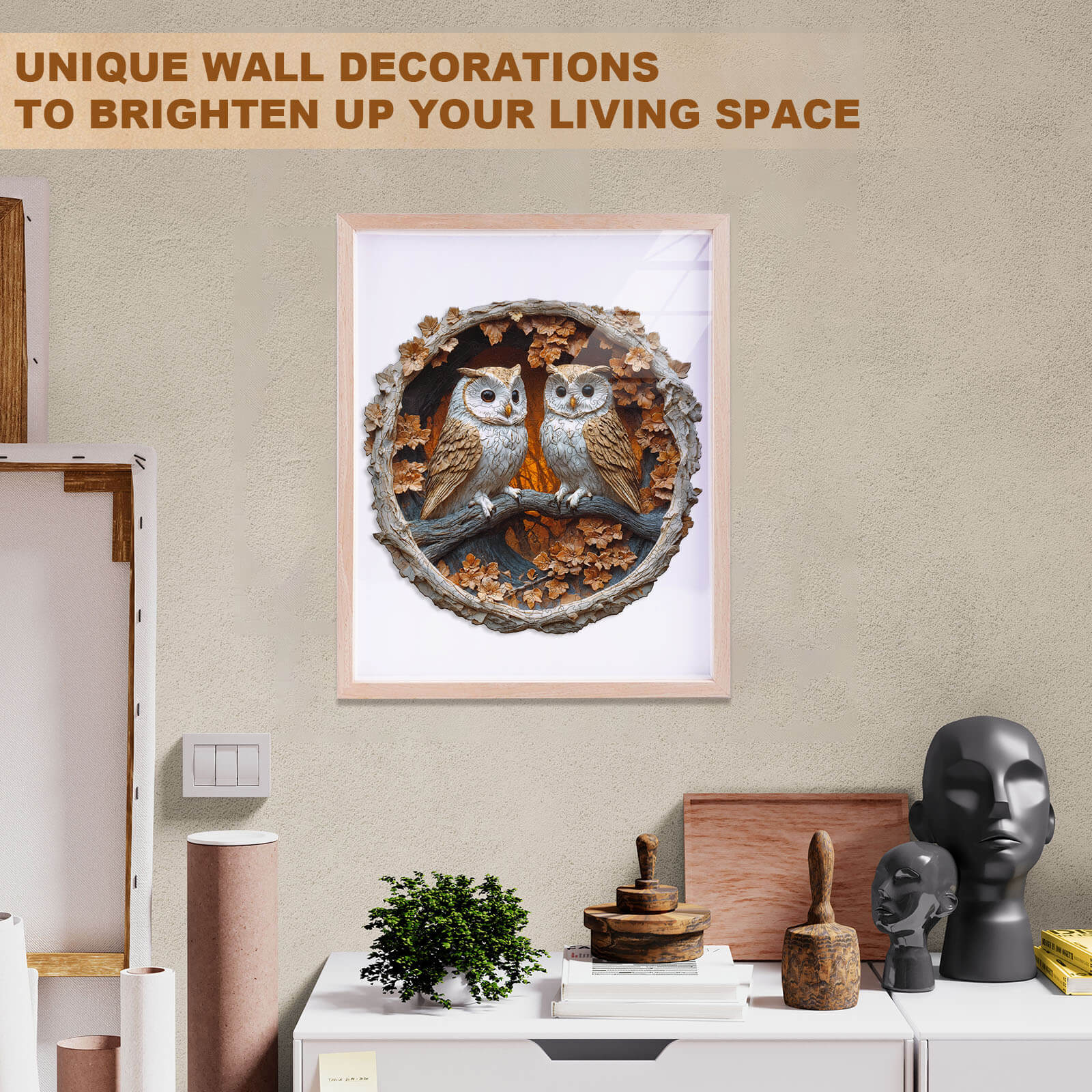 Woodcarving Owl Wooden Jigsaw Puzzle