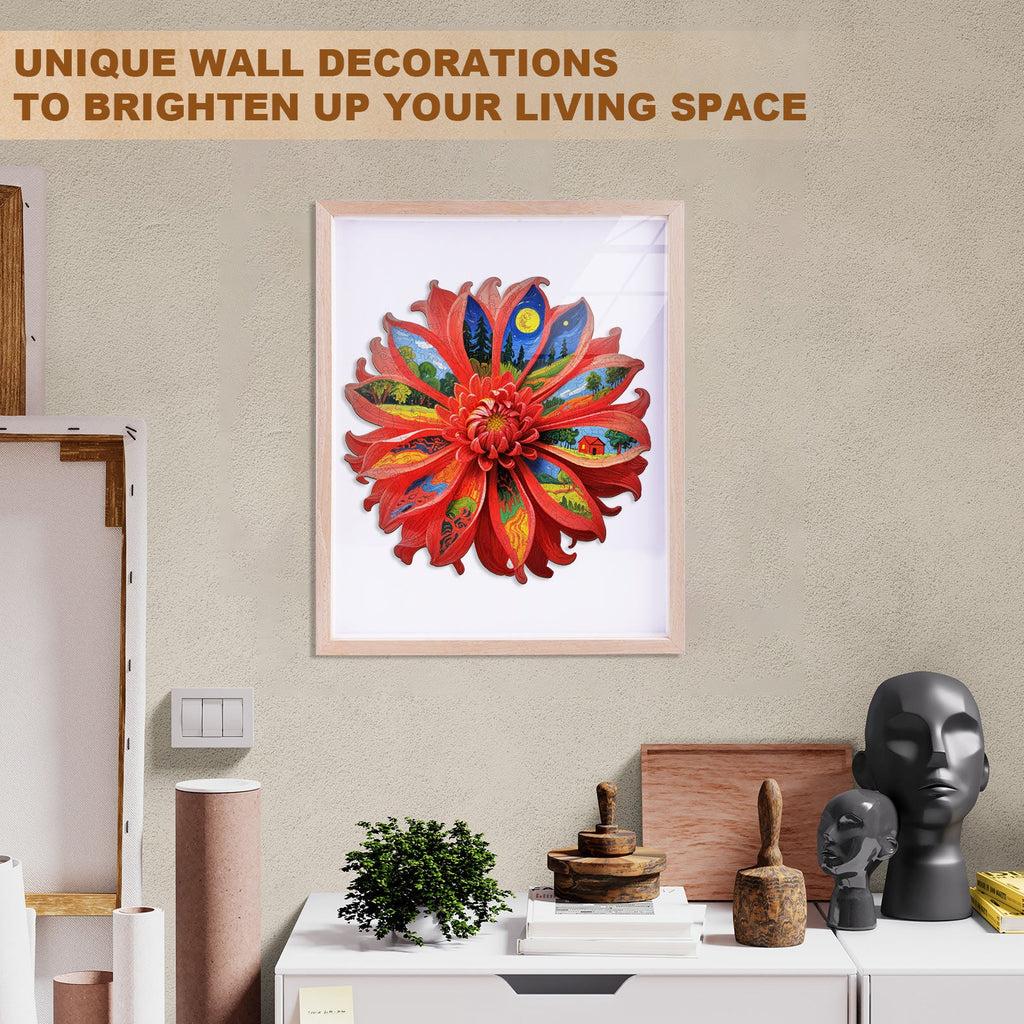 Oil On Chrysanthemum Wooden Jigsaw Puzzle