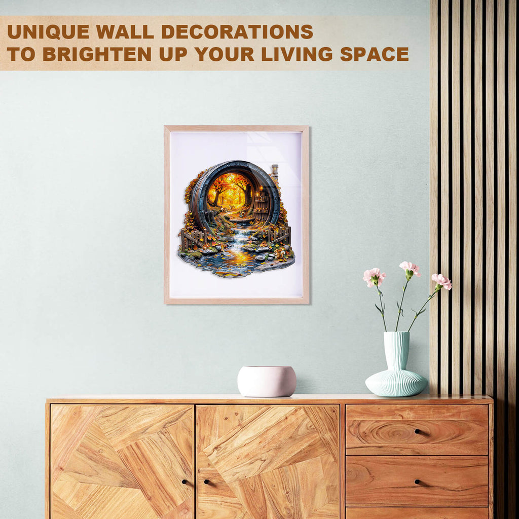 Barrel of Autumn Wooden Jigsaw Puzzle