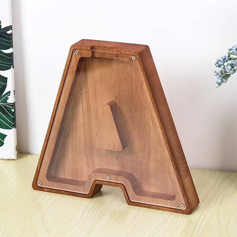 Baby Gift - Wooden Letter Piggy Bank For Kids