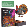 Colorful Turkey wooden jigsaw puzzle in exquisite packaging, ideal for enhancing focus and cognitive skills.