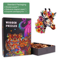 Flowers And Giraffes Wooden Jigsaw Puzzle