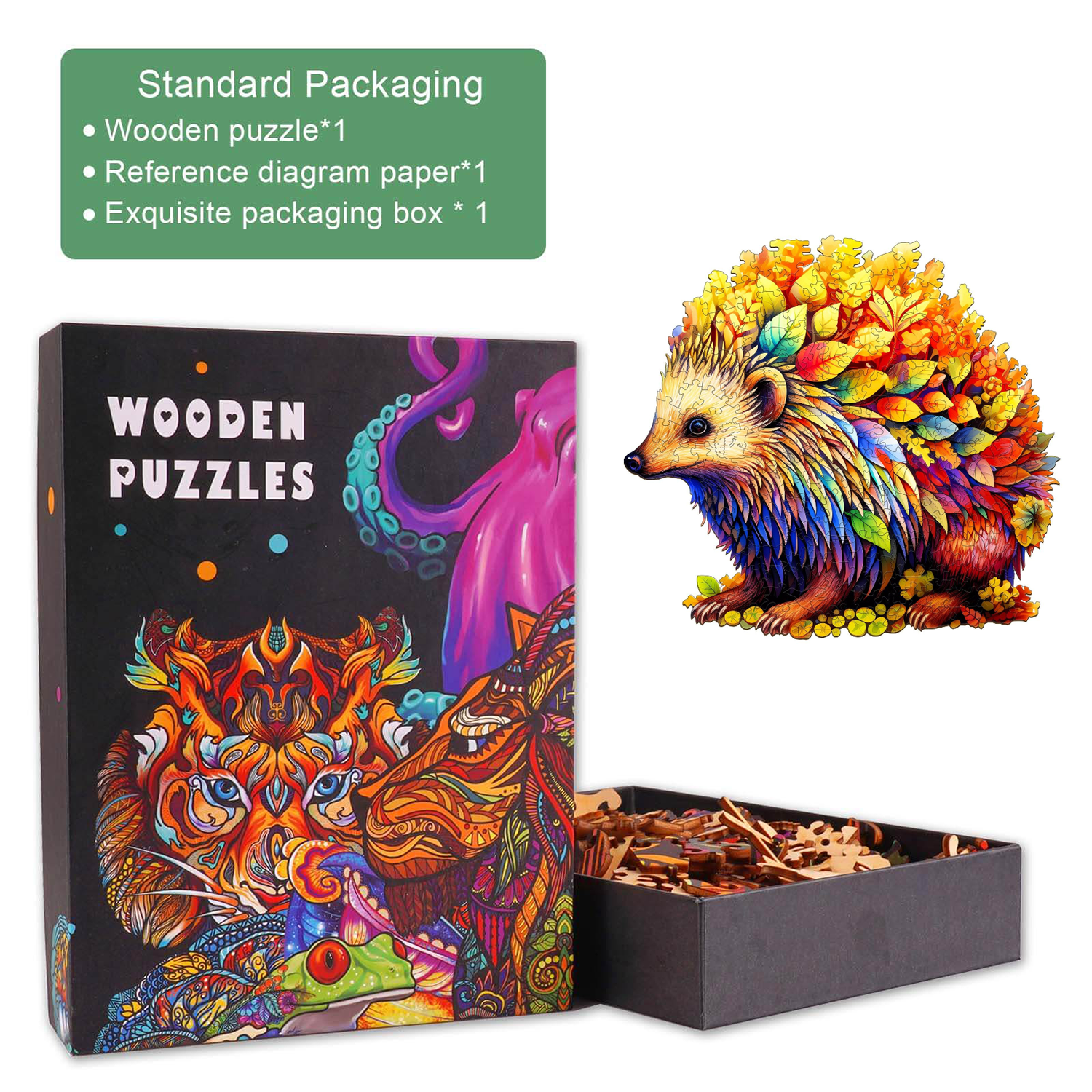 Clever Hedgehog Wooden Jigsaw Puzzle