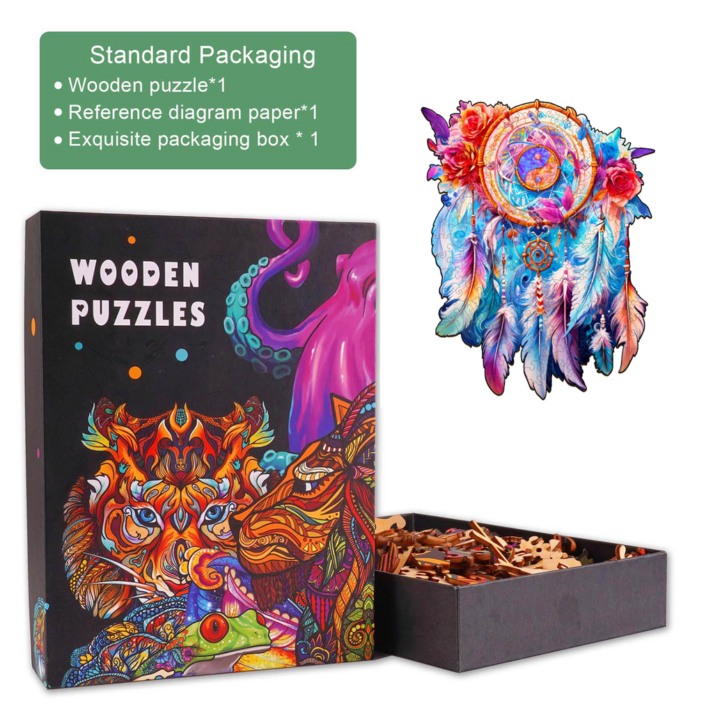 Yin Yang Dream Catcher Wooden Jigsaw Puzzle