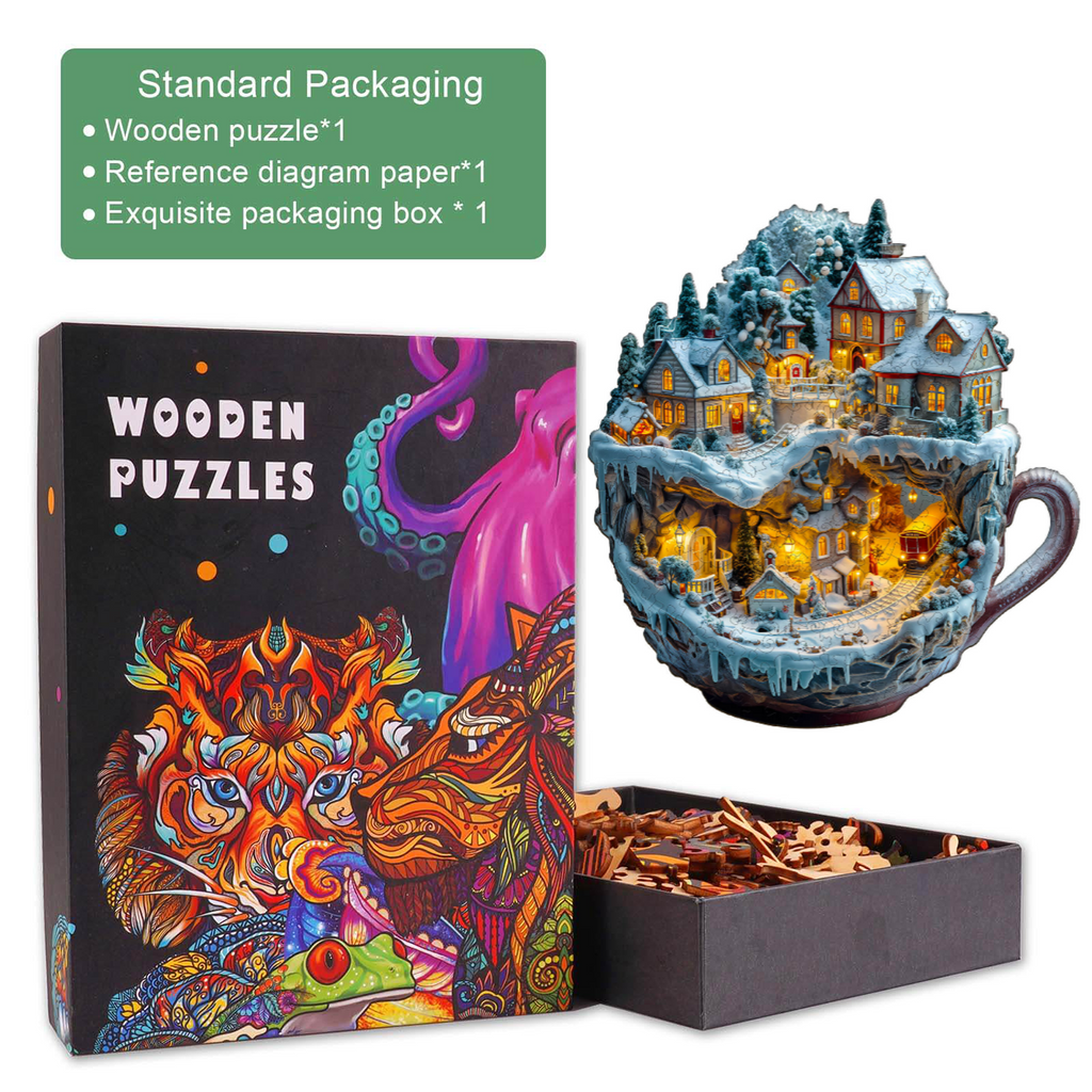 Train and Village Wooden Jigsaw Puzzle