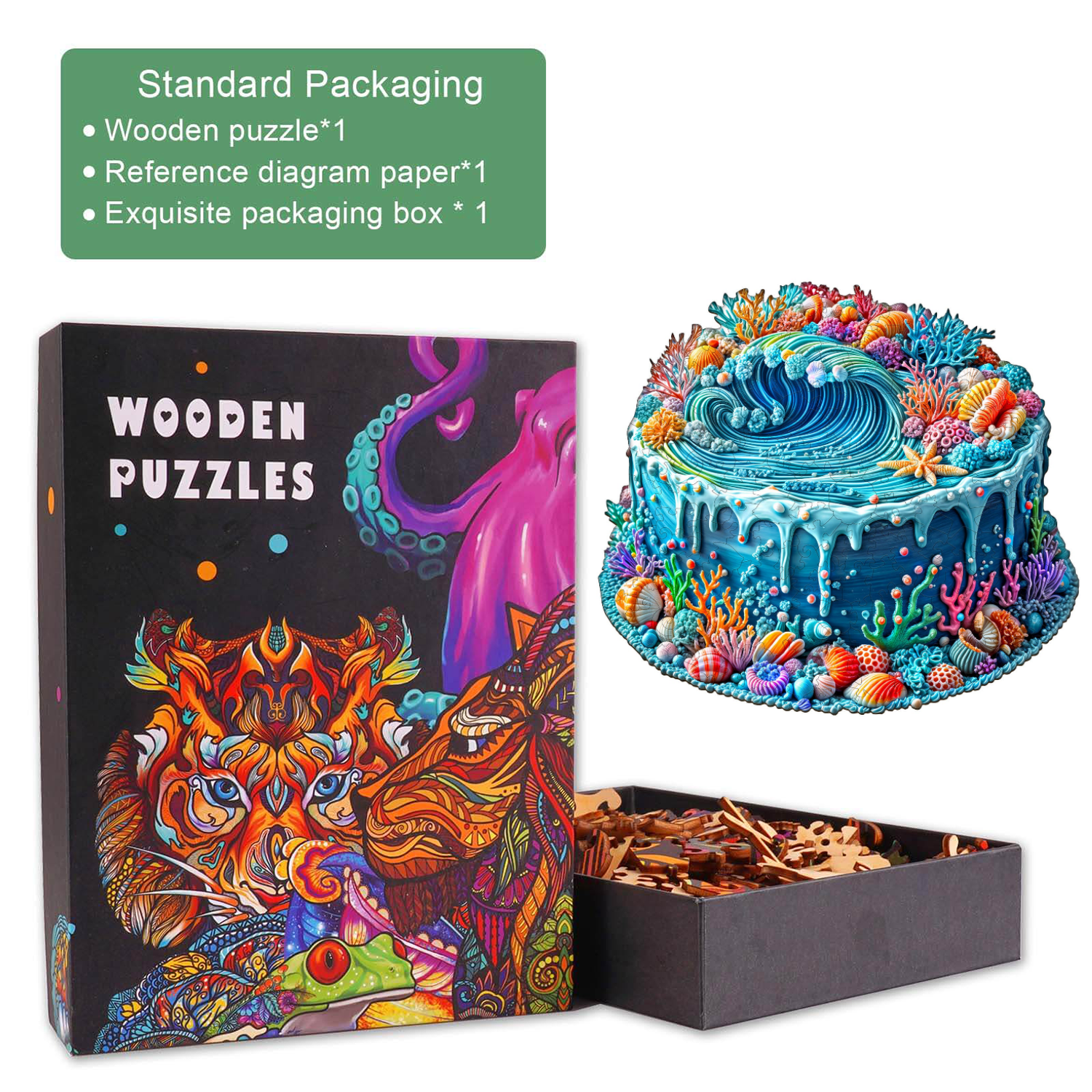 Ocean Cake Wooden Jigsaw Puzzle
