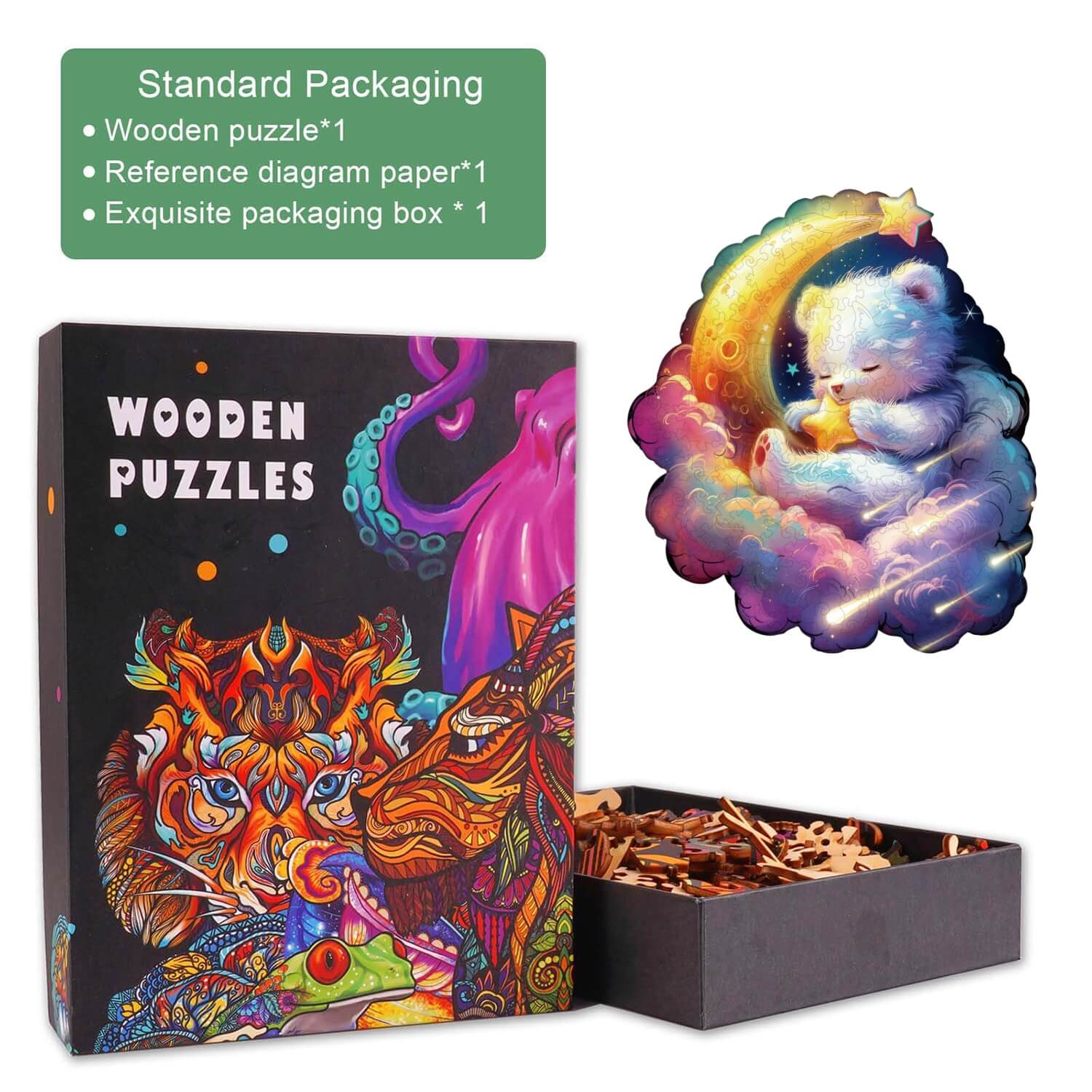 Sleep tight bear Wooden Jigsaw Puzzle