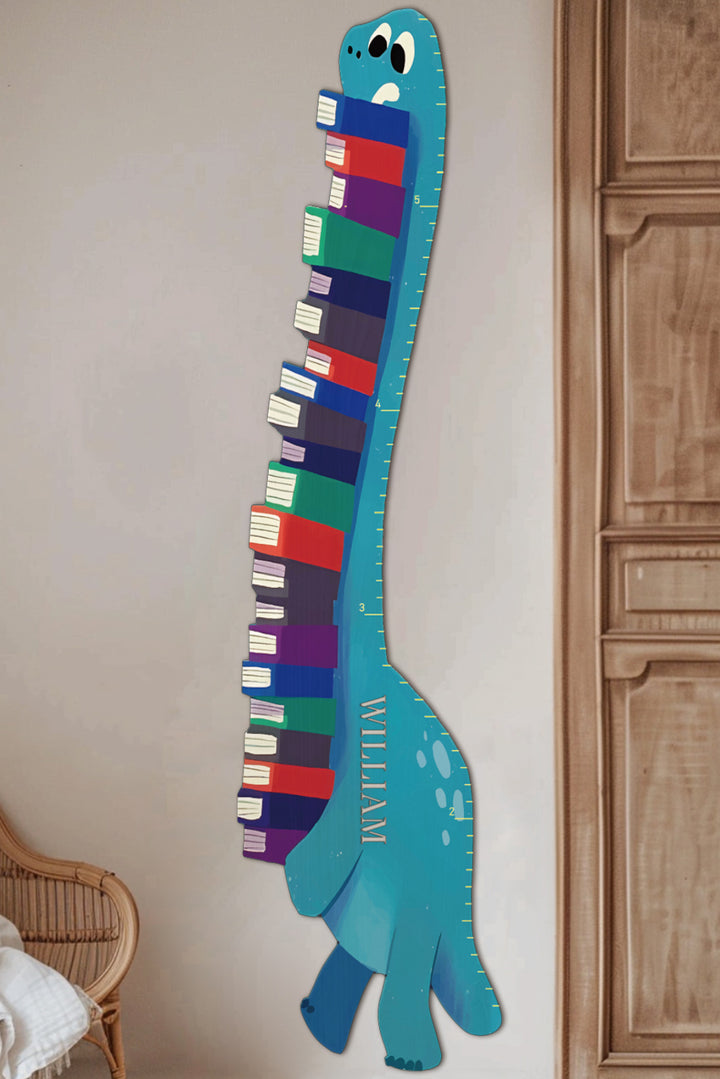 Personalized Wooden Book Dinosaur Growth Chart Ruler