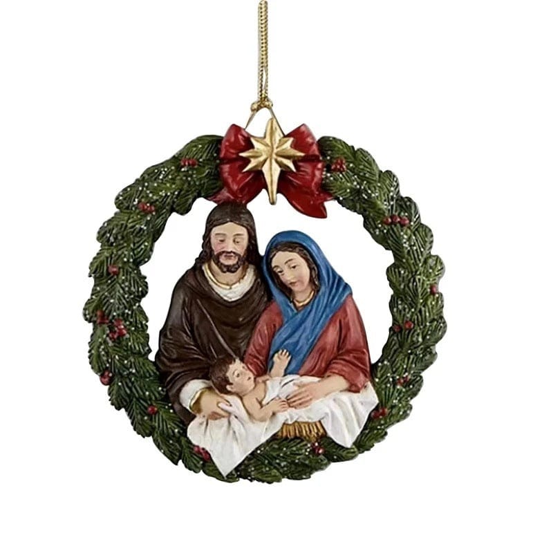 Jesus Birth Christmas Tree Pendant by Godisabove™
