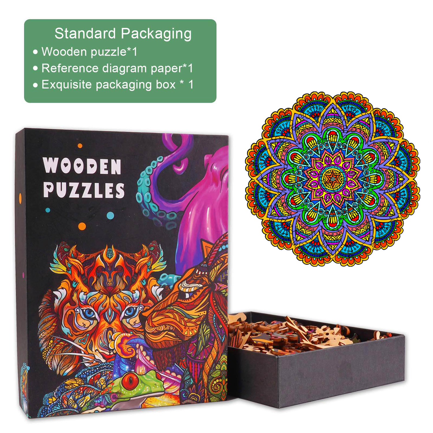 Flower Mandala Wooden Jigsaw Puzzle