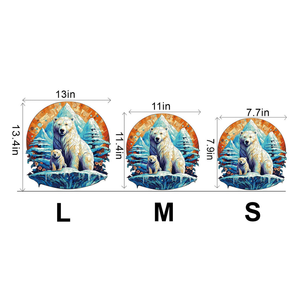 Polor Bear Family-2 Wooden Jigsaw Puzzle
