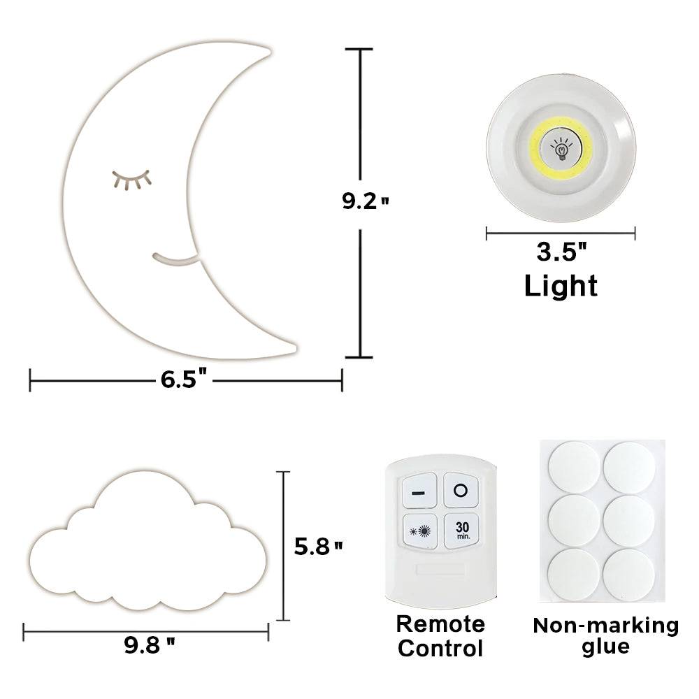 Moon and Cloud Room Wall Light