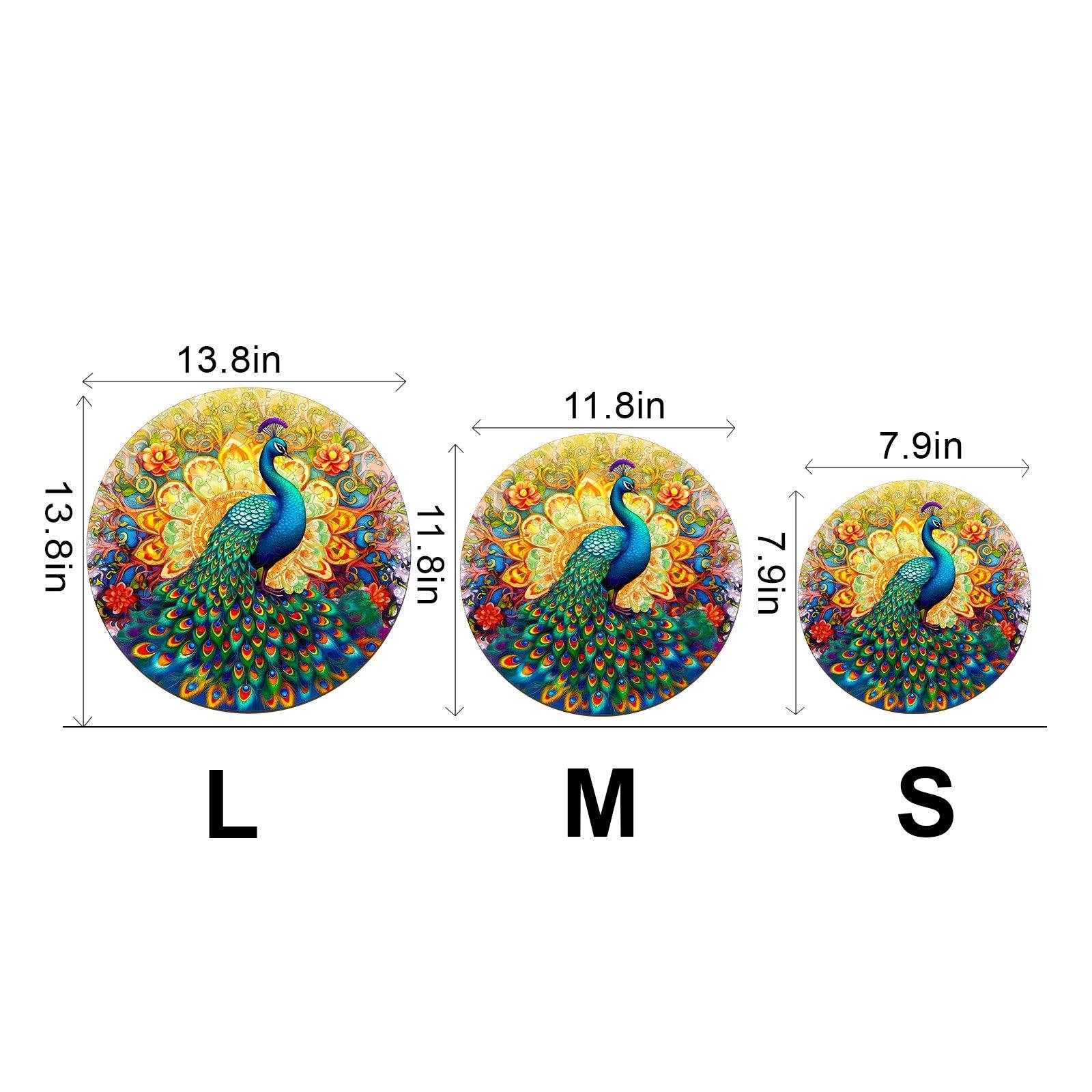 Mandala Peacock Wooden Jigsaw Puzzle