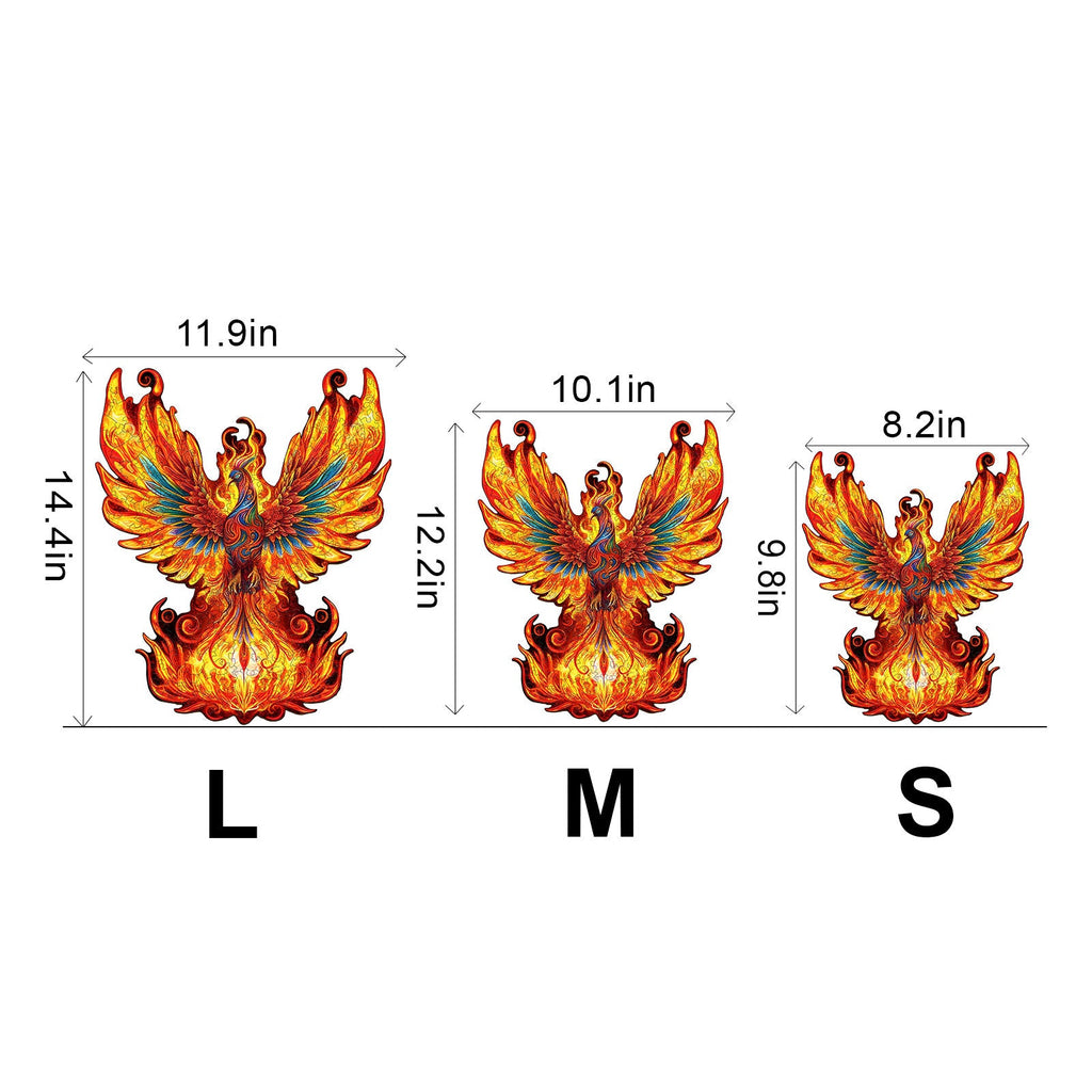 Flame-born Phoenix Wooden Jigsaw Puzzle