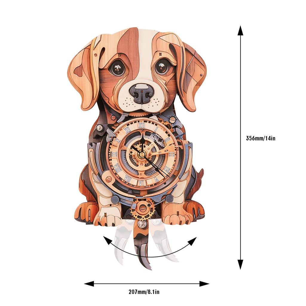 Cute Beagle – DIY Wooden Clock , 3D Puzzle Craft Kit