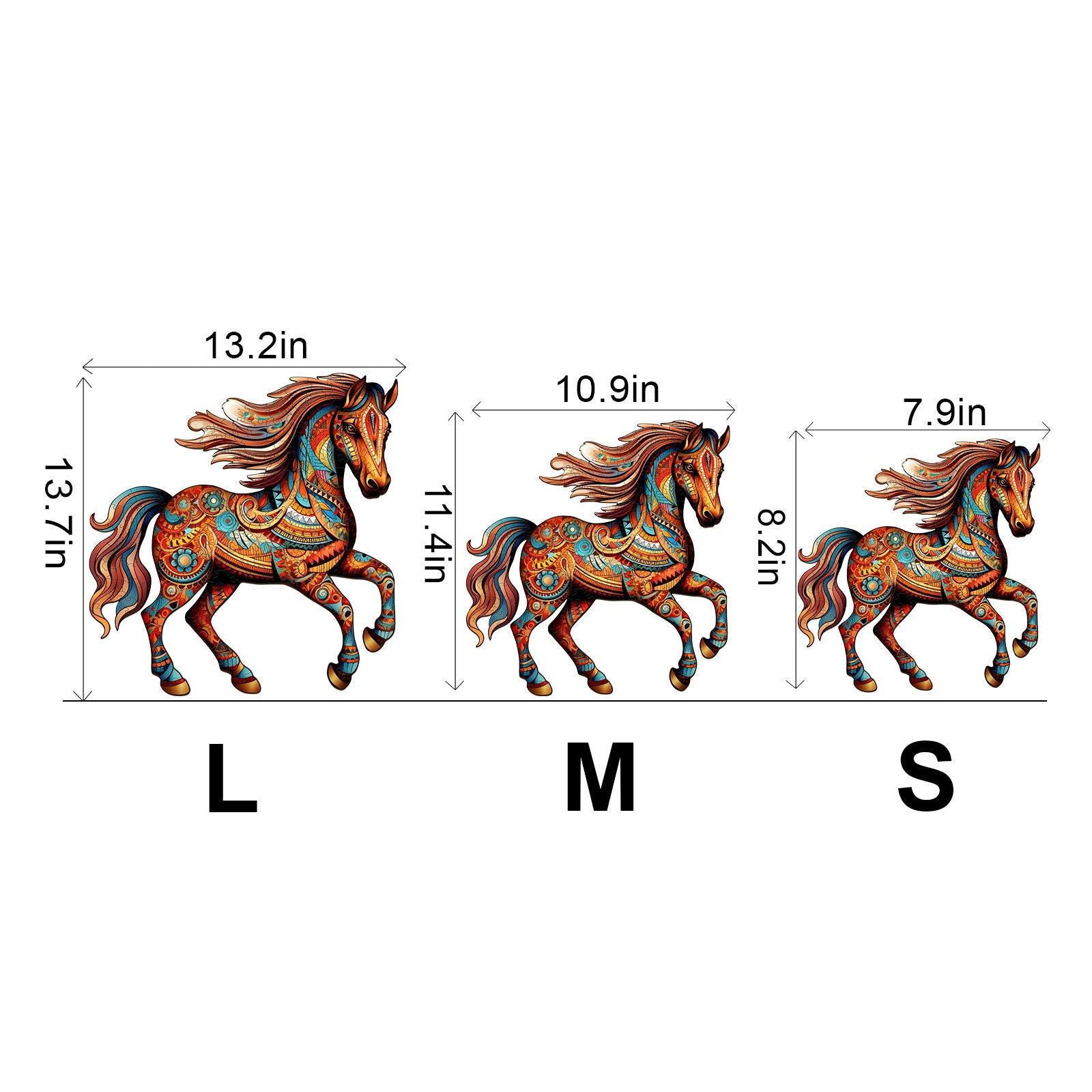 Running Horse Wooden Jigsaw Puzzle