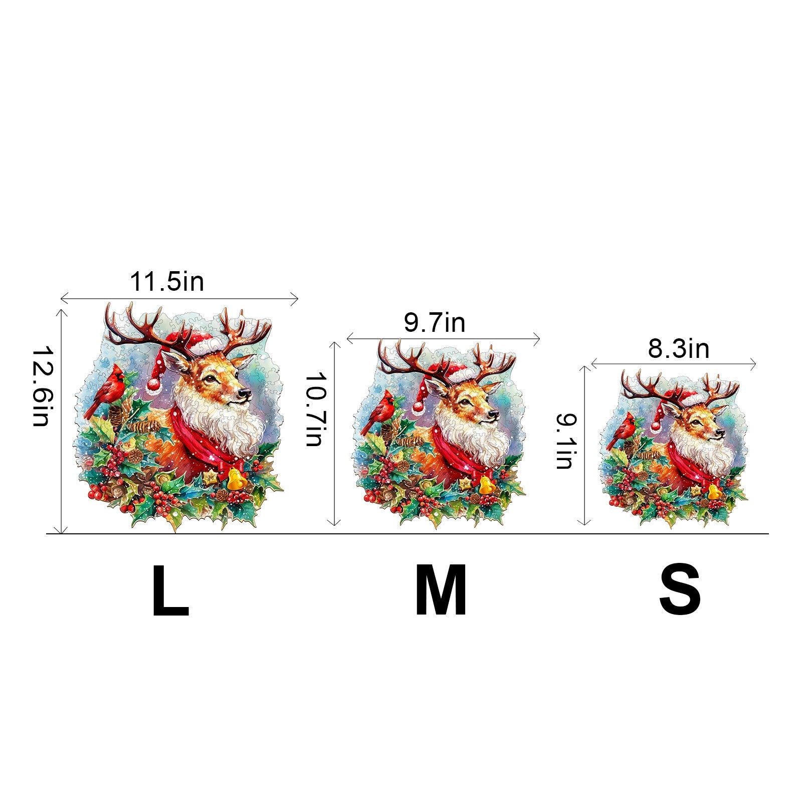 Sparkle Reindeer Wooden Jigsaw Puzzle