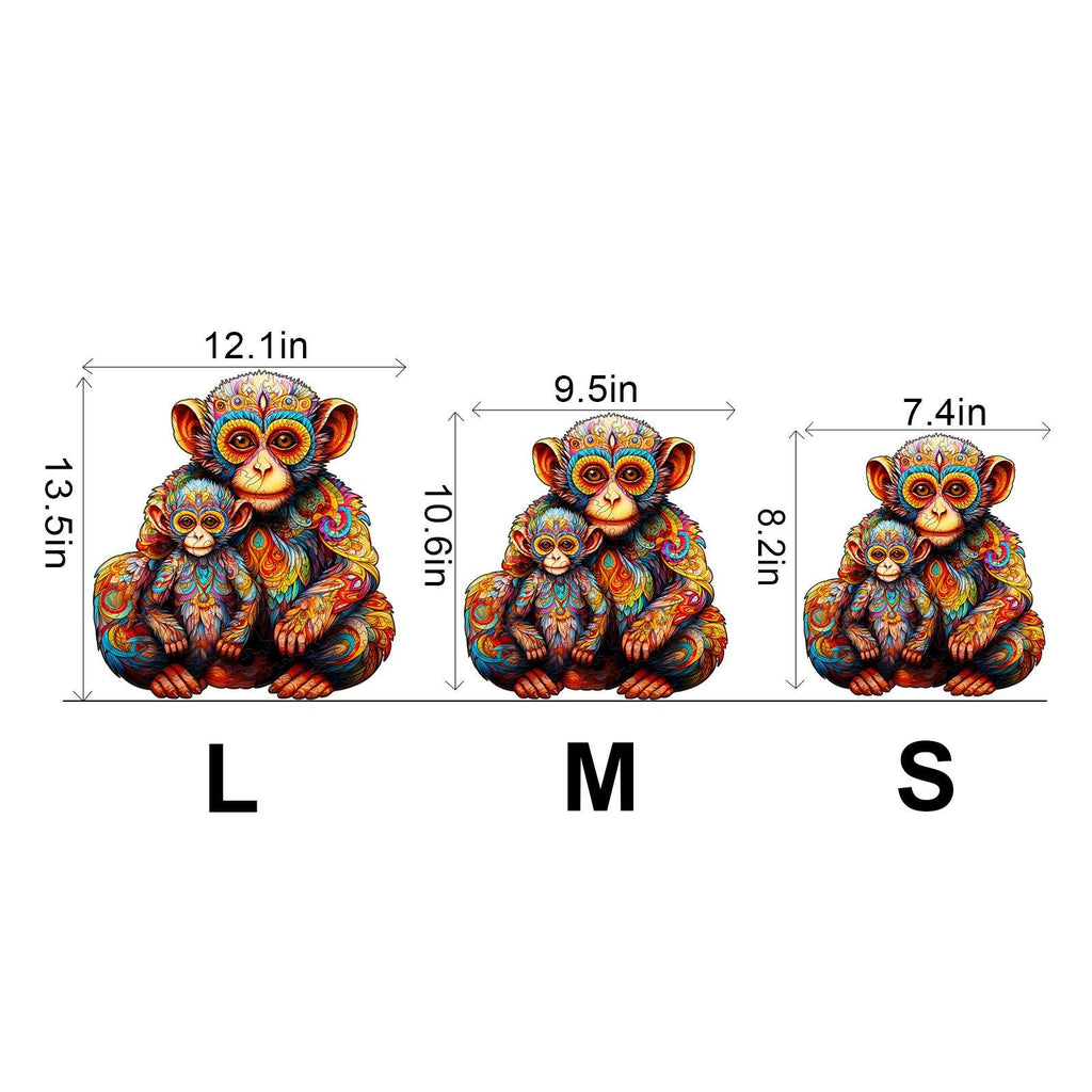 Monkey Family Wooden Jigsaw Puzzle