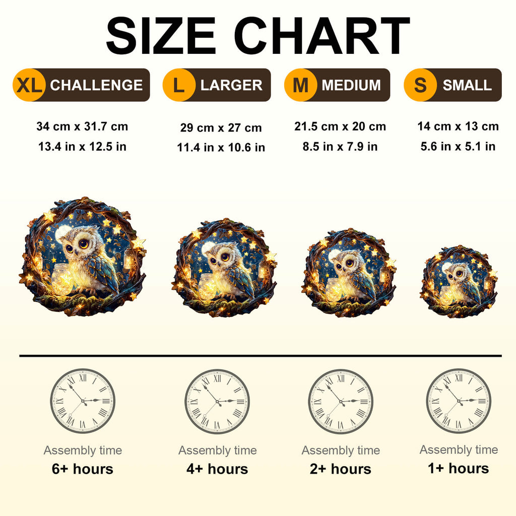 Star Owl Wooden Jigsaw Puzzle