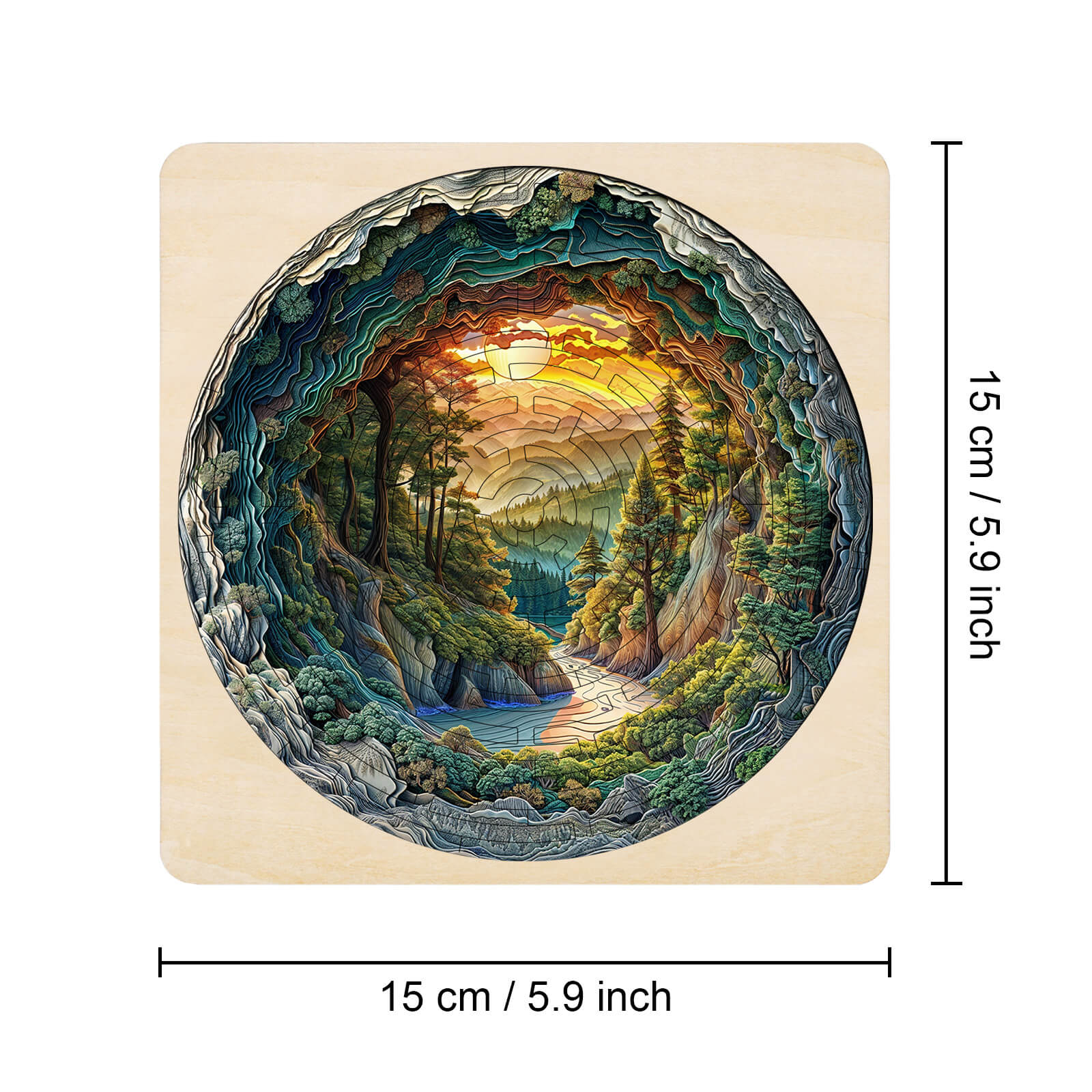 Maze Puzzles—Green Stream features a scenic forest landscape design, perfect for enhancing focus and puzzle-solving skills.