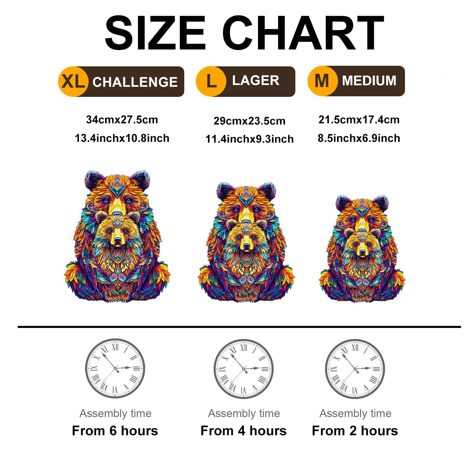Parent-child bear Wooden Jigsaw Puzzle