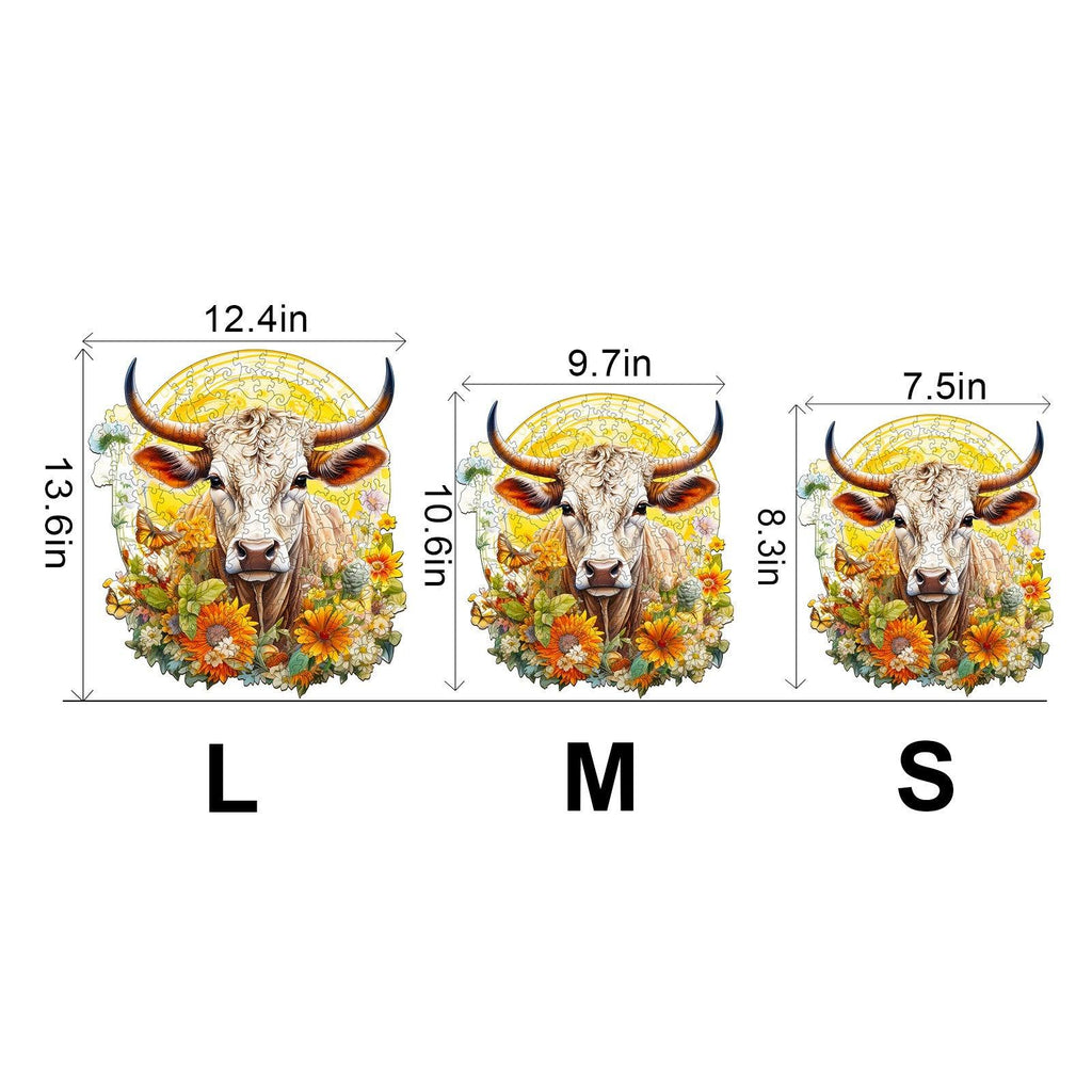 Cow and Flower Wooden Jigsaw Puzzle