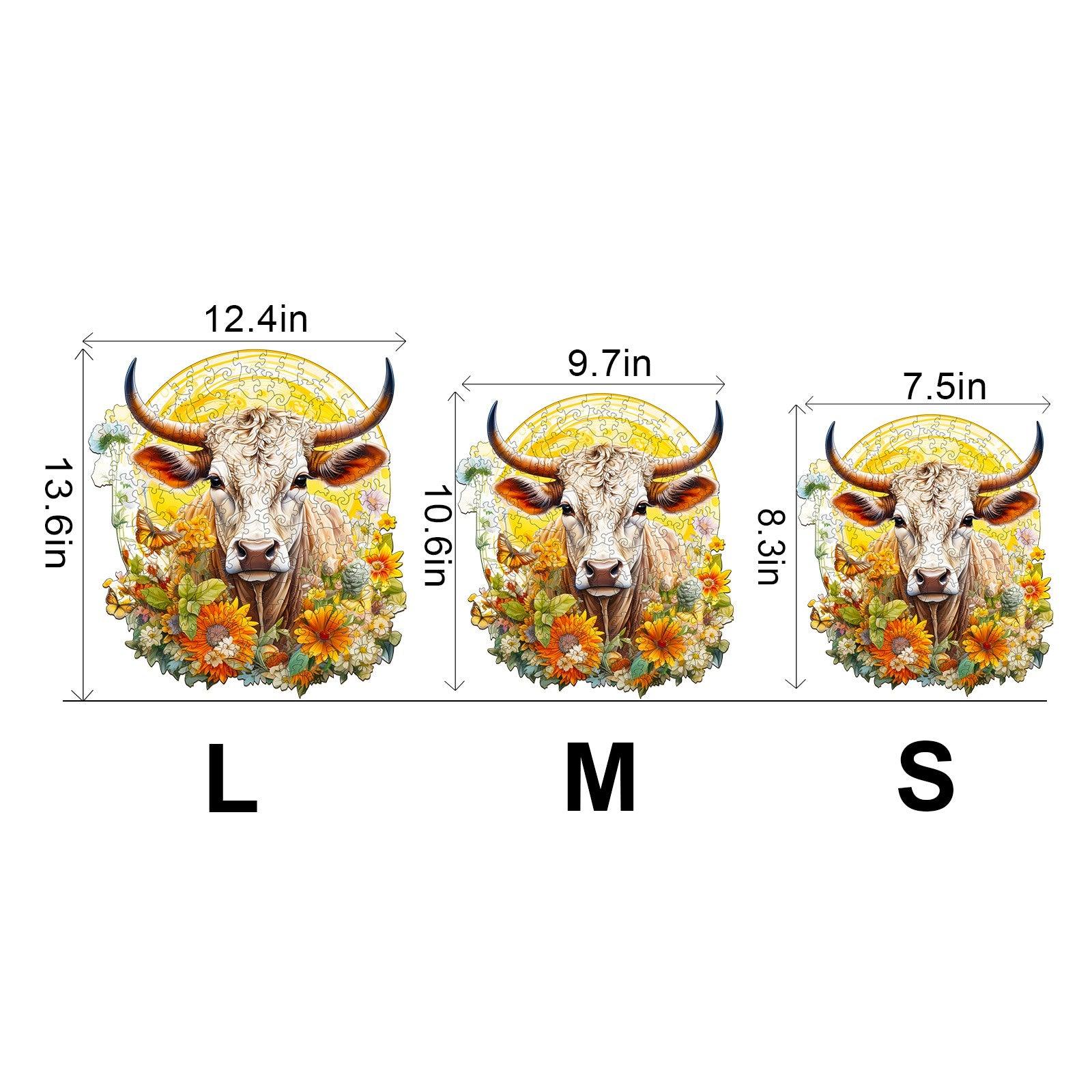 Cow and Flower Wooden Jigsaw Puzzle