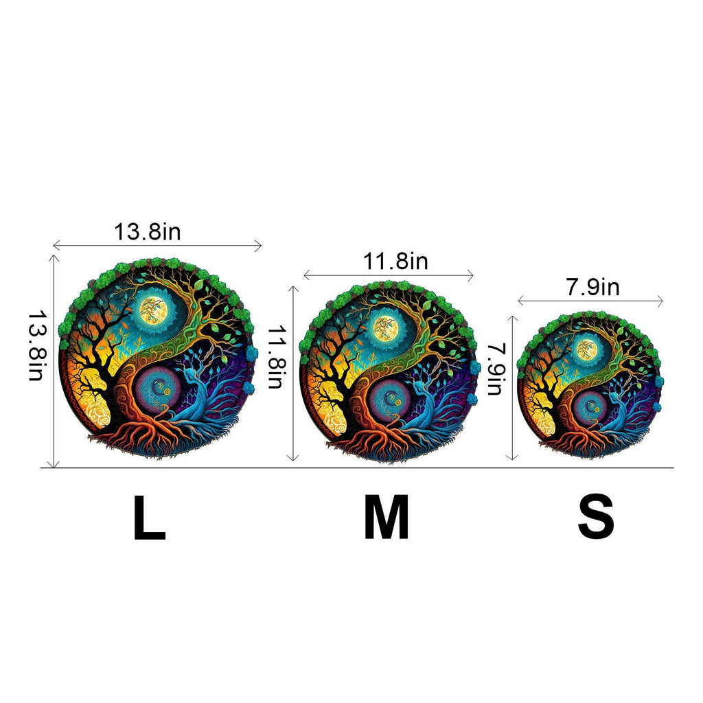 Yin Yang & Tree of Life - 3 Wooden Jigsaw Puzzle