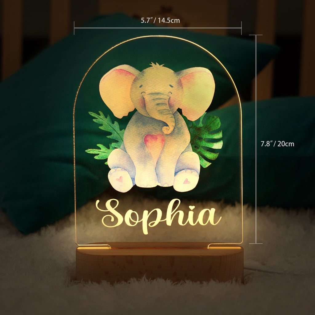Personalized Baby Name Animal Style Night Light
