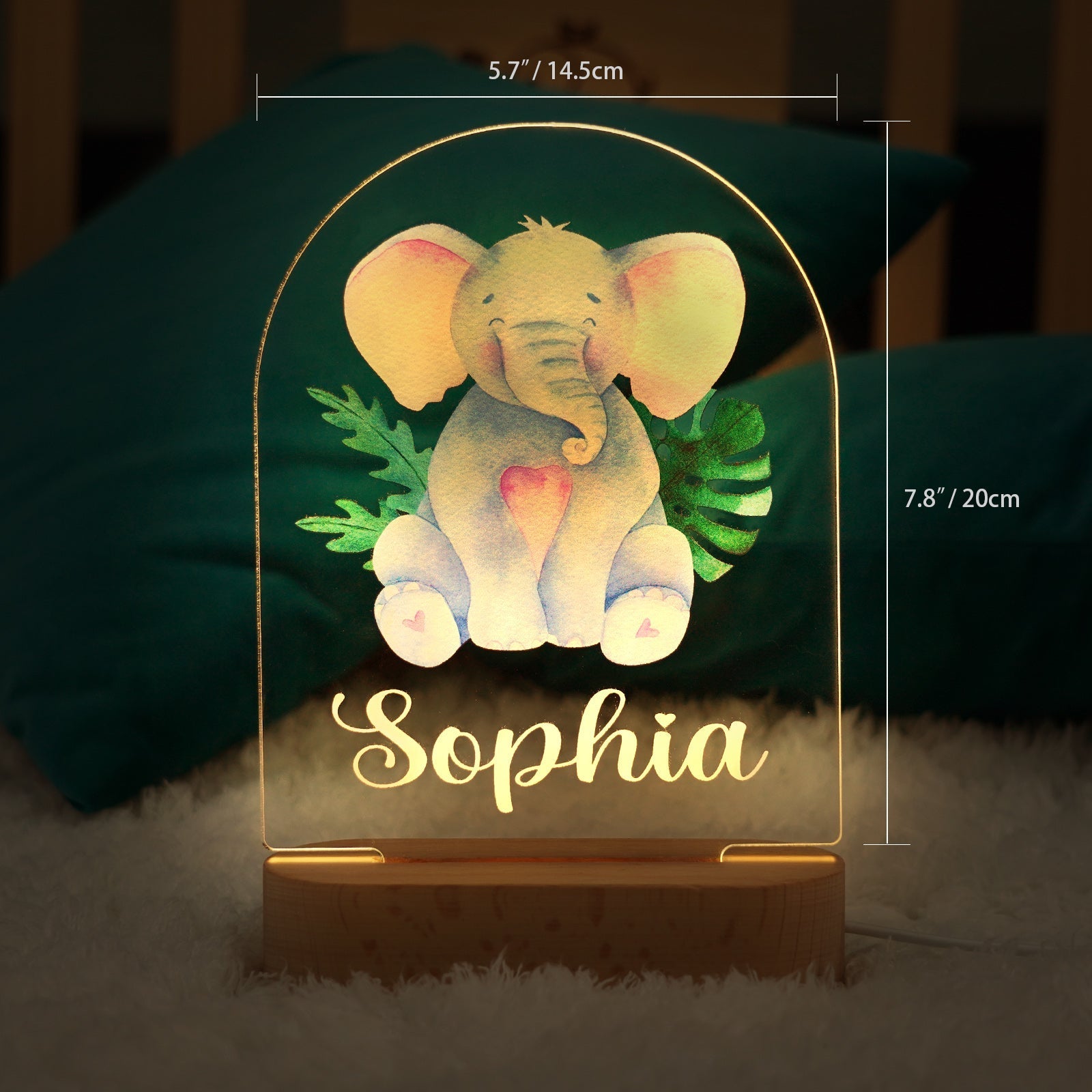 Personalized Baby Name Animal Style Night Light