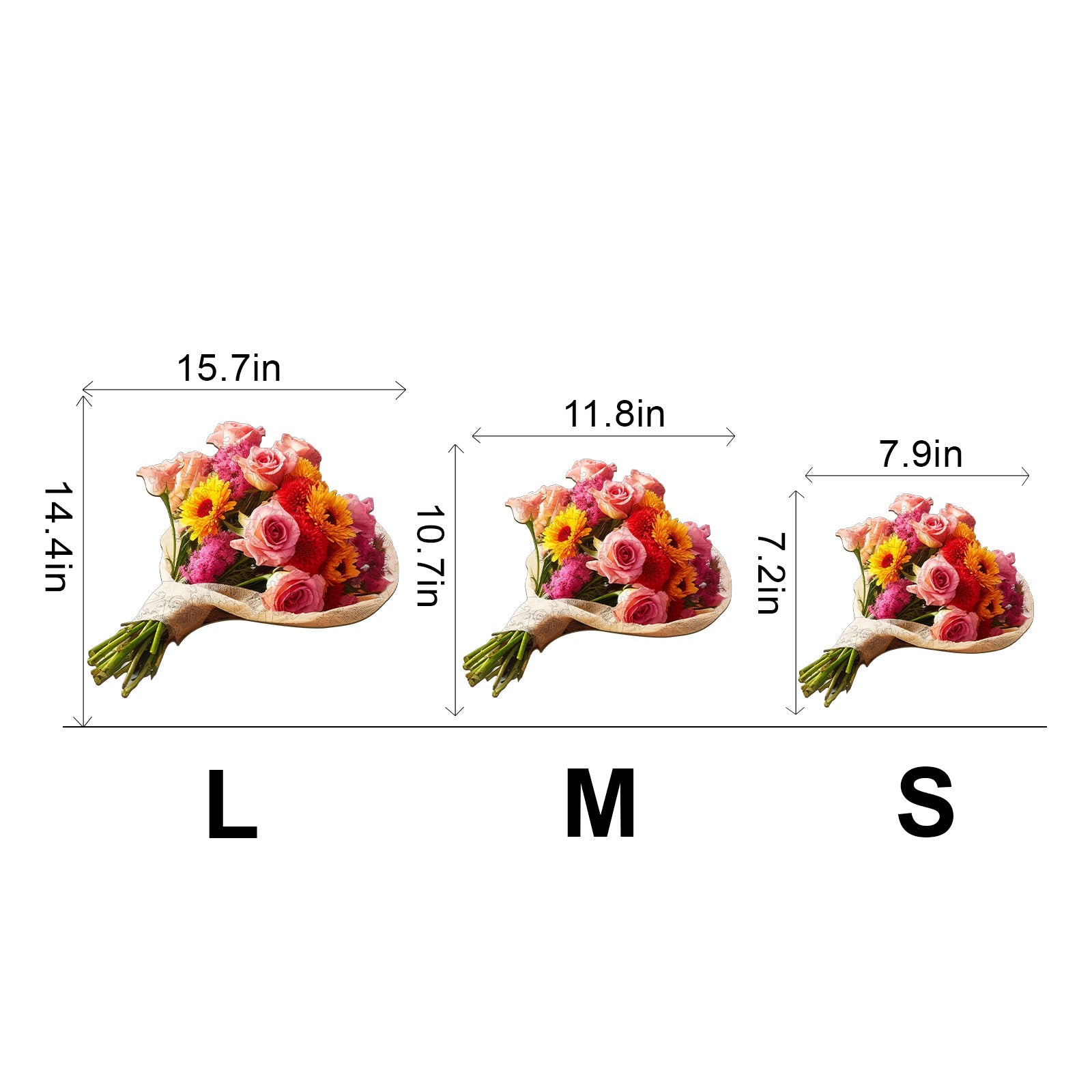 Flowers Bouquet Wooden Jigsaw Puzzle