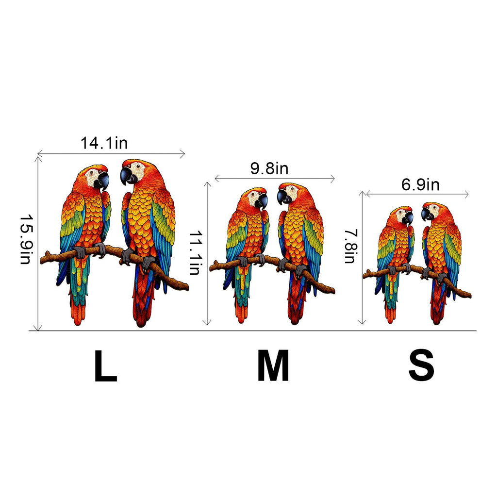 Chatting Parrots Wooden Jigsaw Puzzle