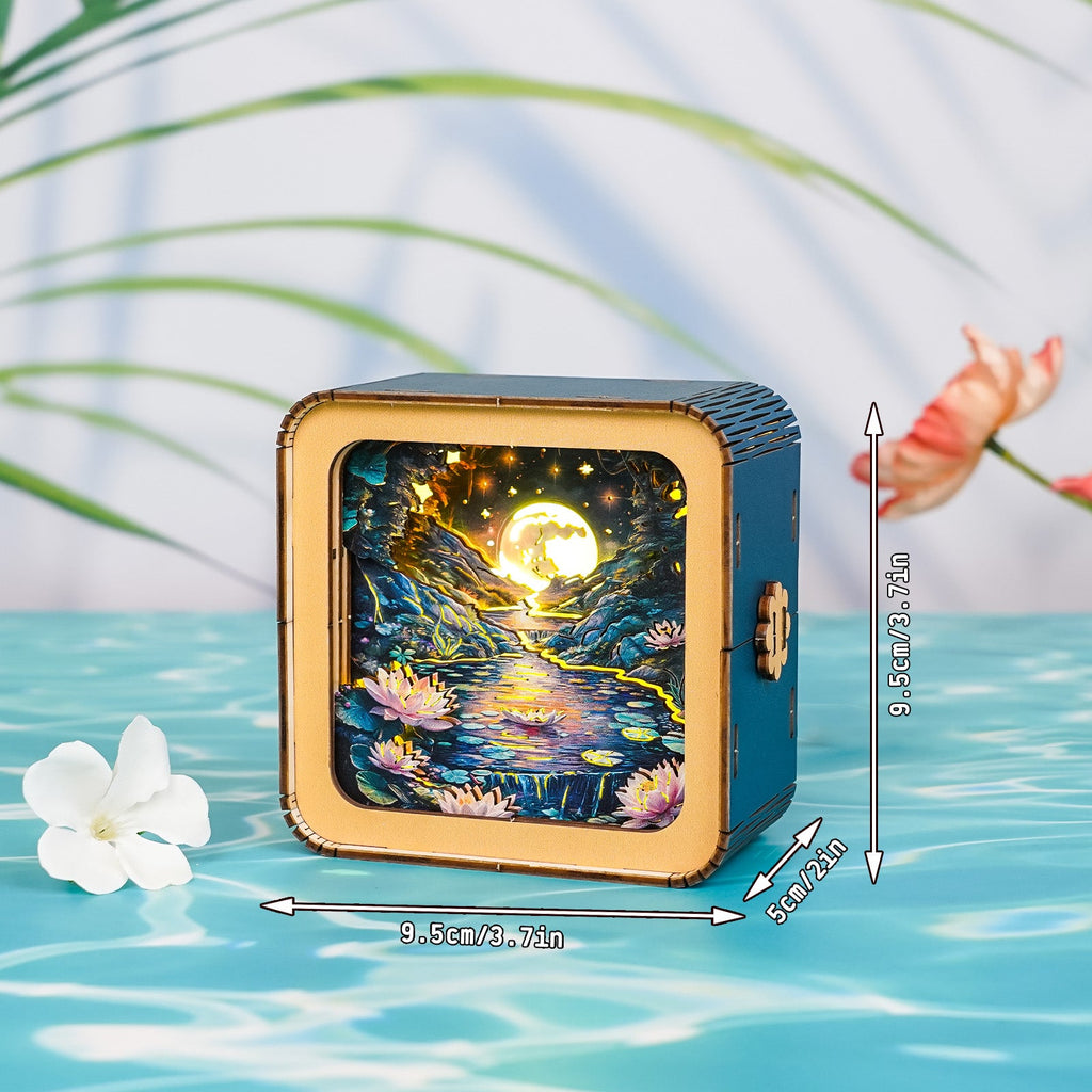 Moonlight over Lotus Pond Kit - 3D Wooden Puzzle Night Light