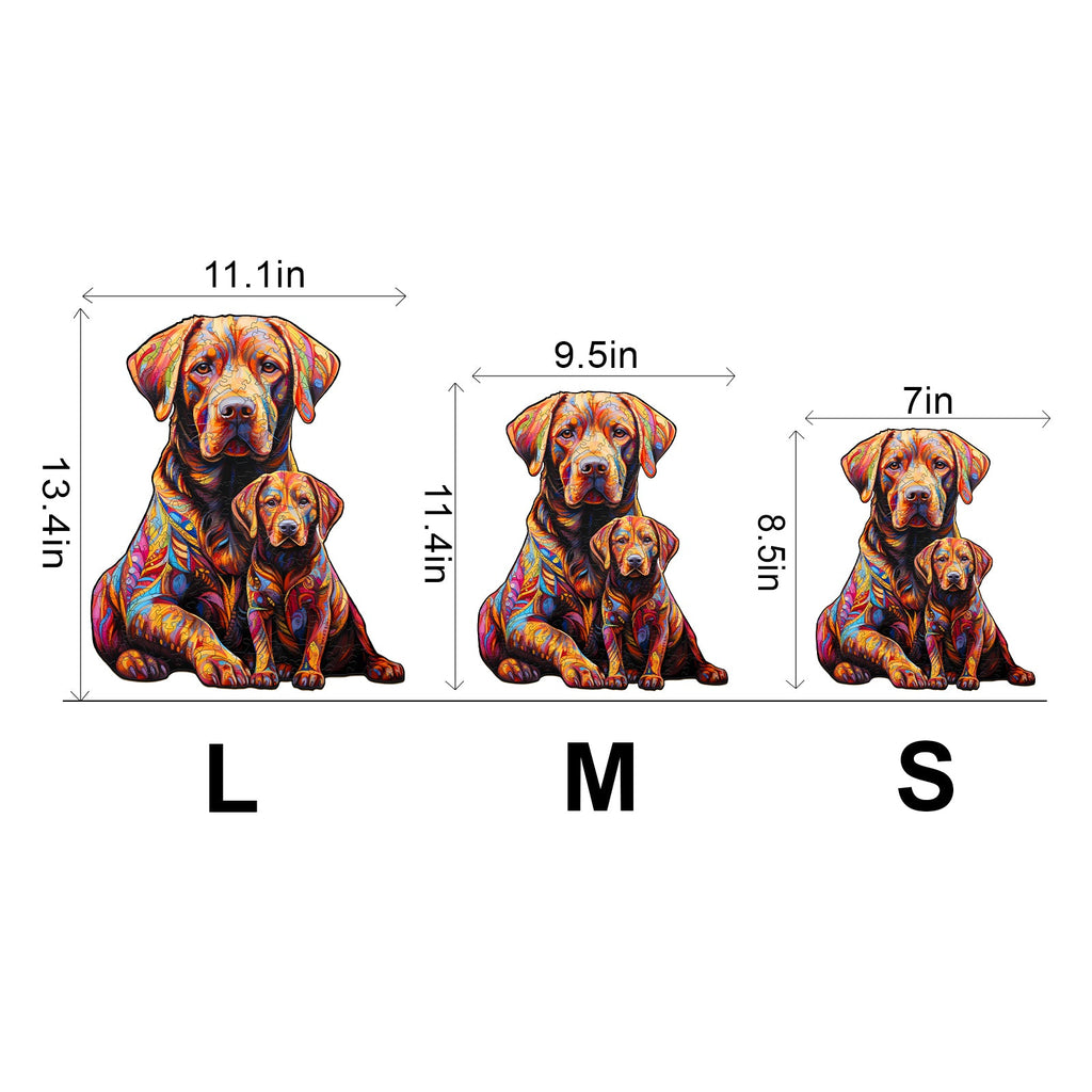 Parent-child Labrador-2 Wooden Jigsaw Puzzle