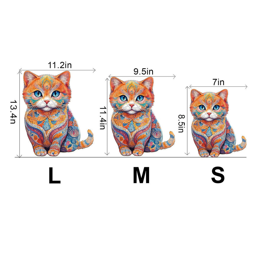 Cute Scottish Cat Wooden Jigsaw Puzzle
