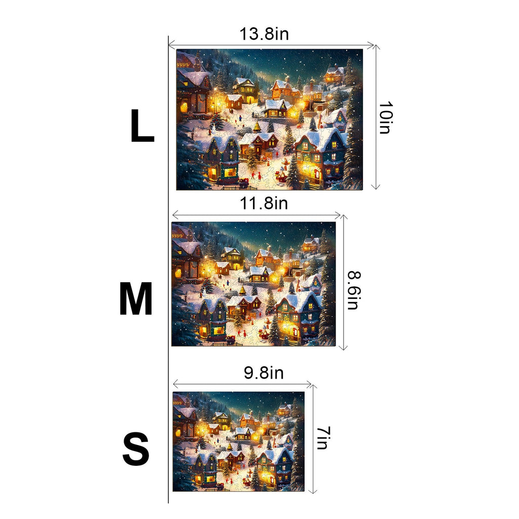 Christmas Village Wooden Jigsaw Puzzle