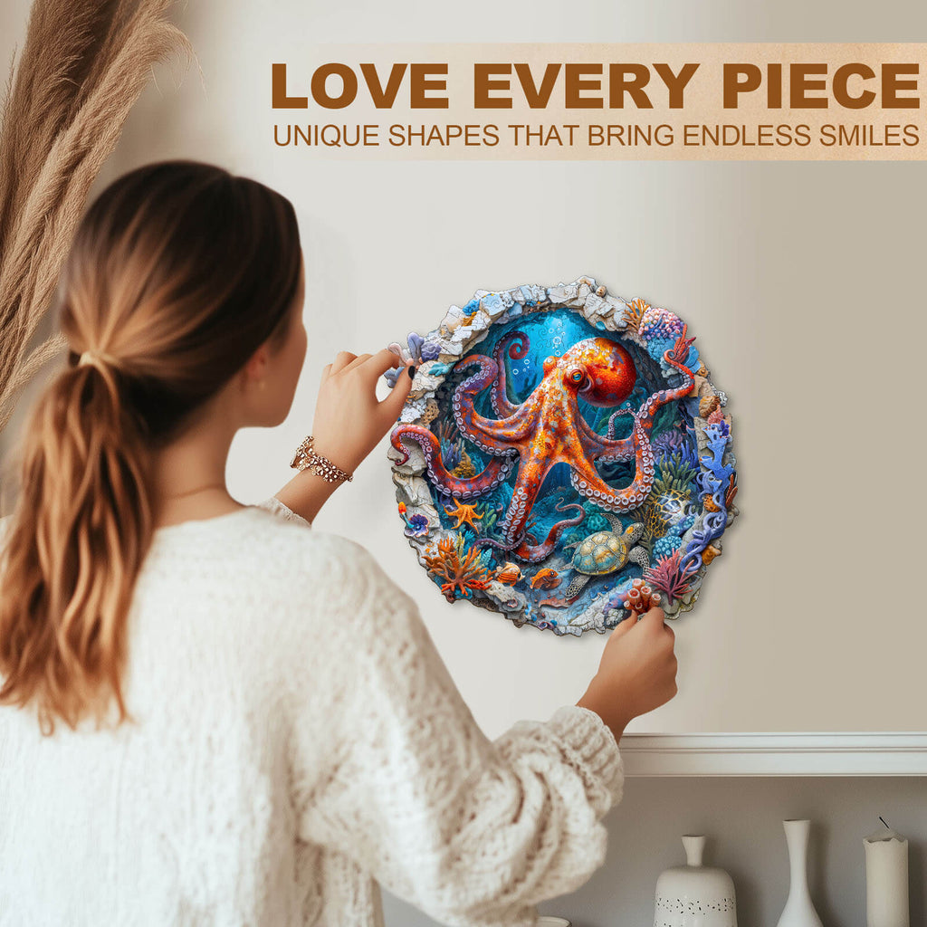 Octopus Haven Wooden Jigsaw Puzzle