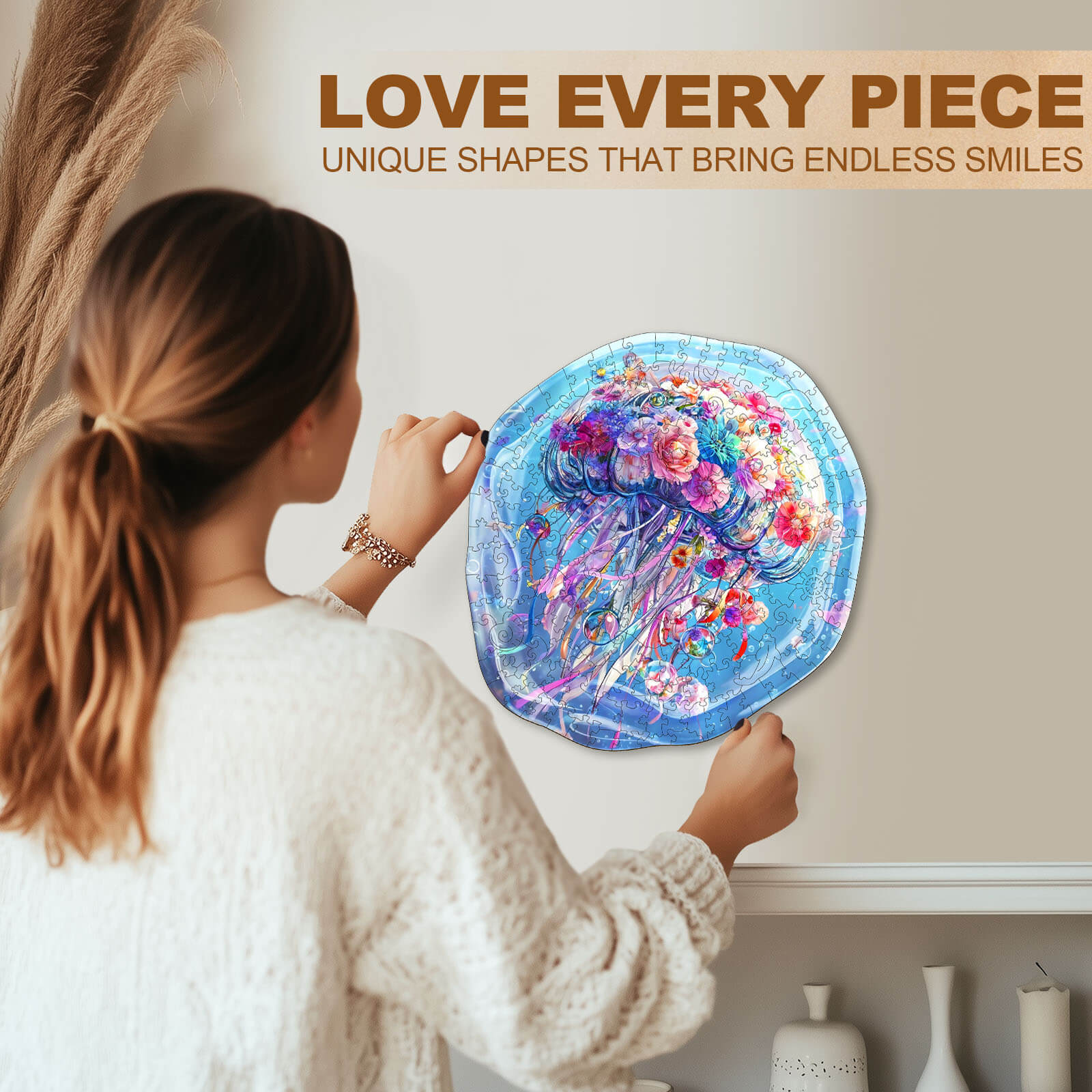 Flower Jellyfish Wooden Jigsaw Puzzle