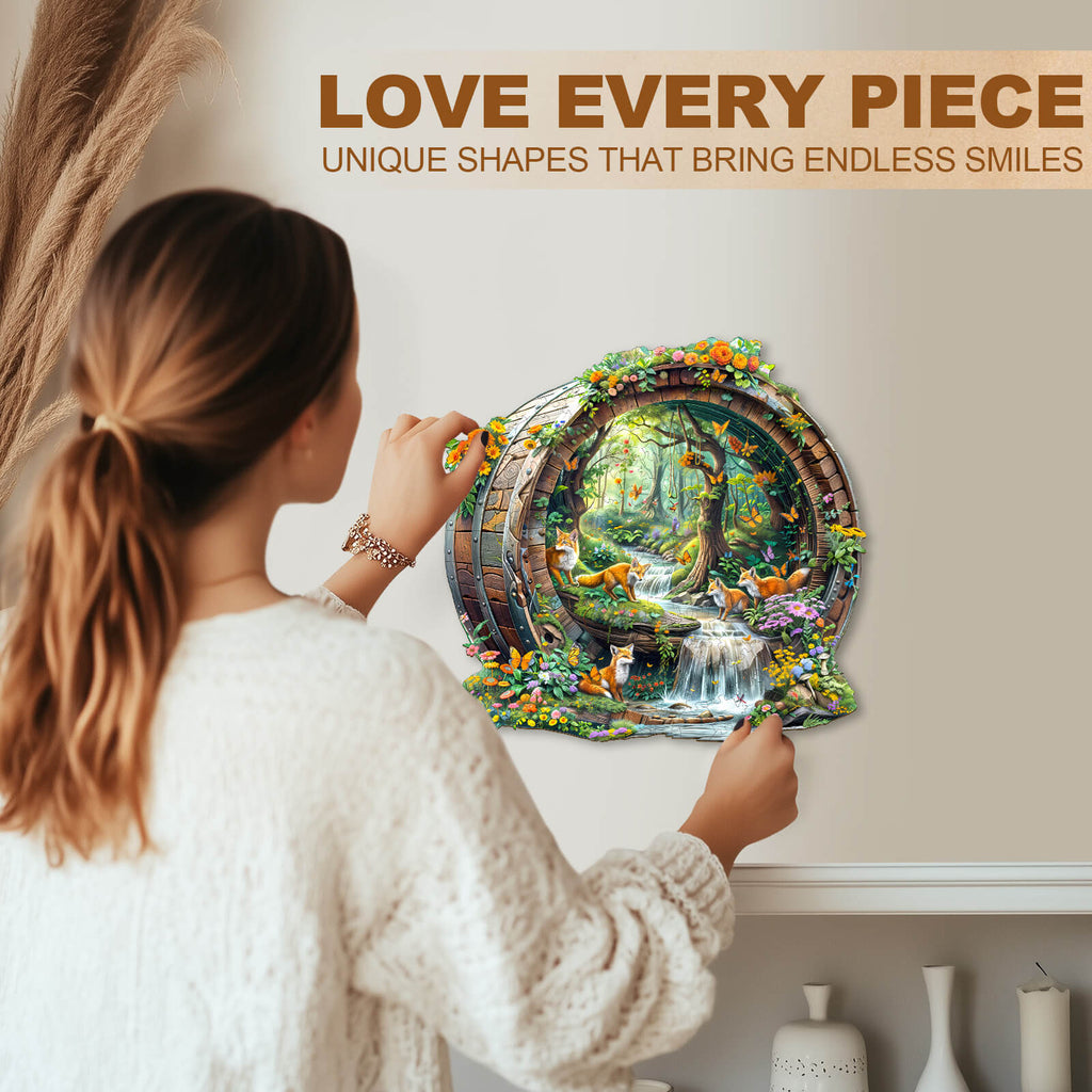 Happy foxes-1 Wooden Jigsaw Puzzle
