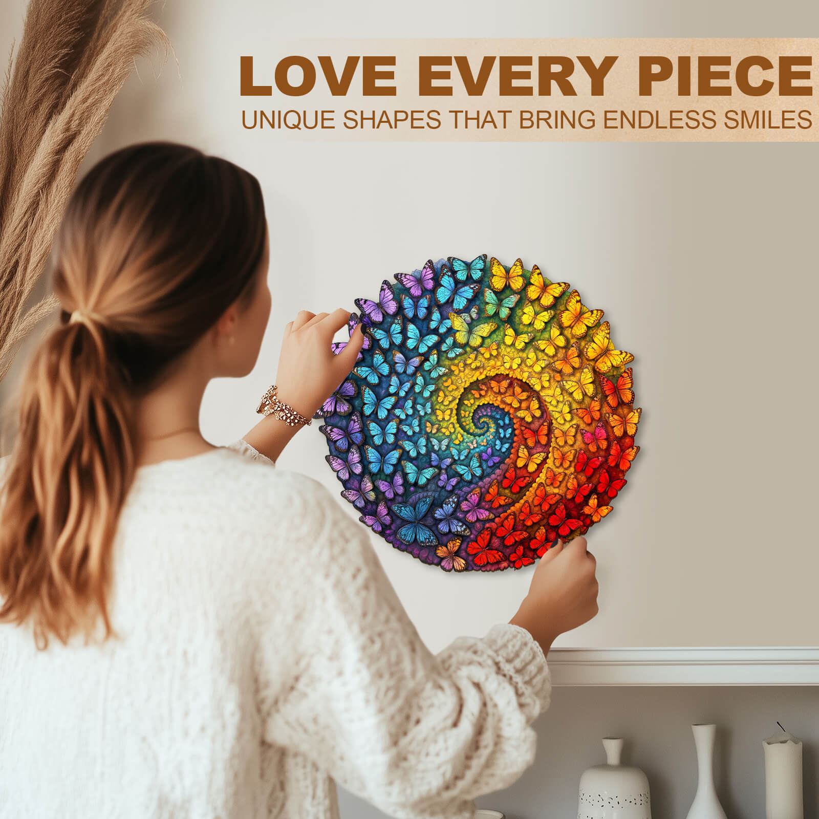 Swirl Butterfly Wooden Jigsaw Puzzle