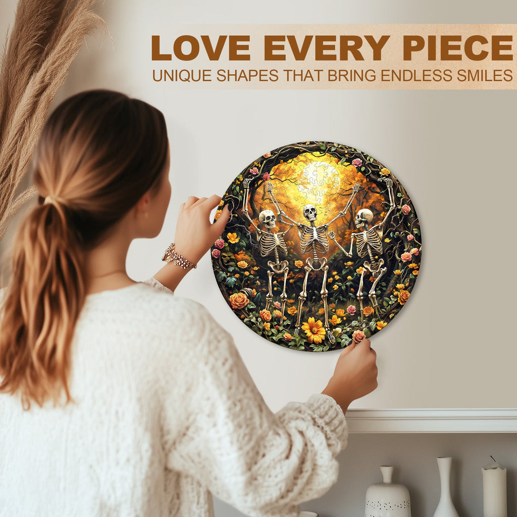 Skeleton Moon Glee  Wooden Jigsaw Puzzle