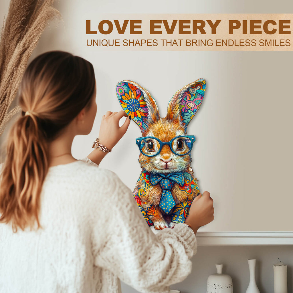 Colored bunny Wooden Jigsaw Puzzle