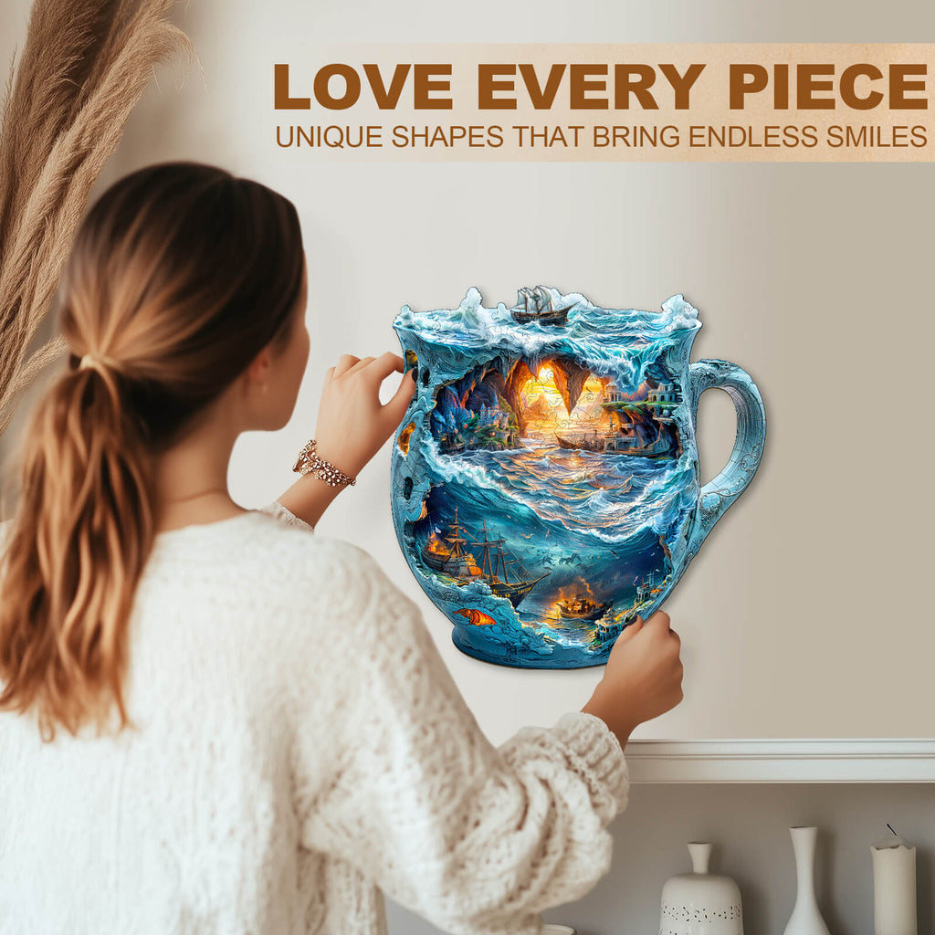 Sea navigation mug Wooden Jigsaw Puzzle
