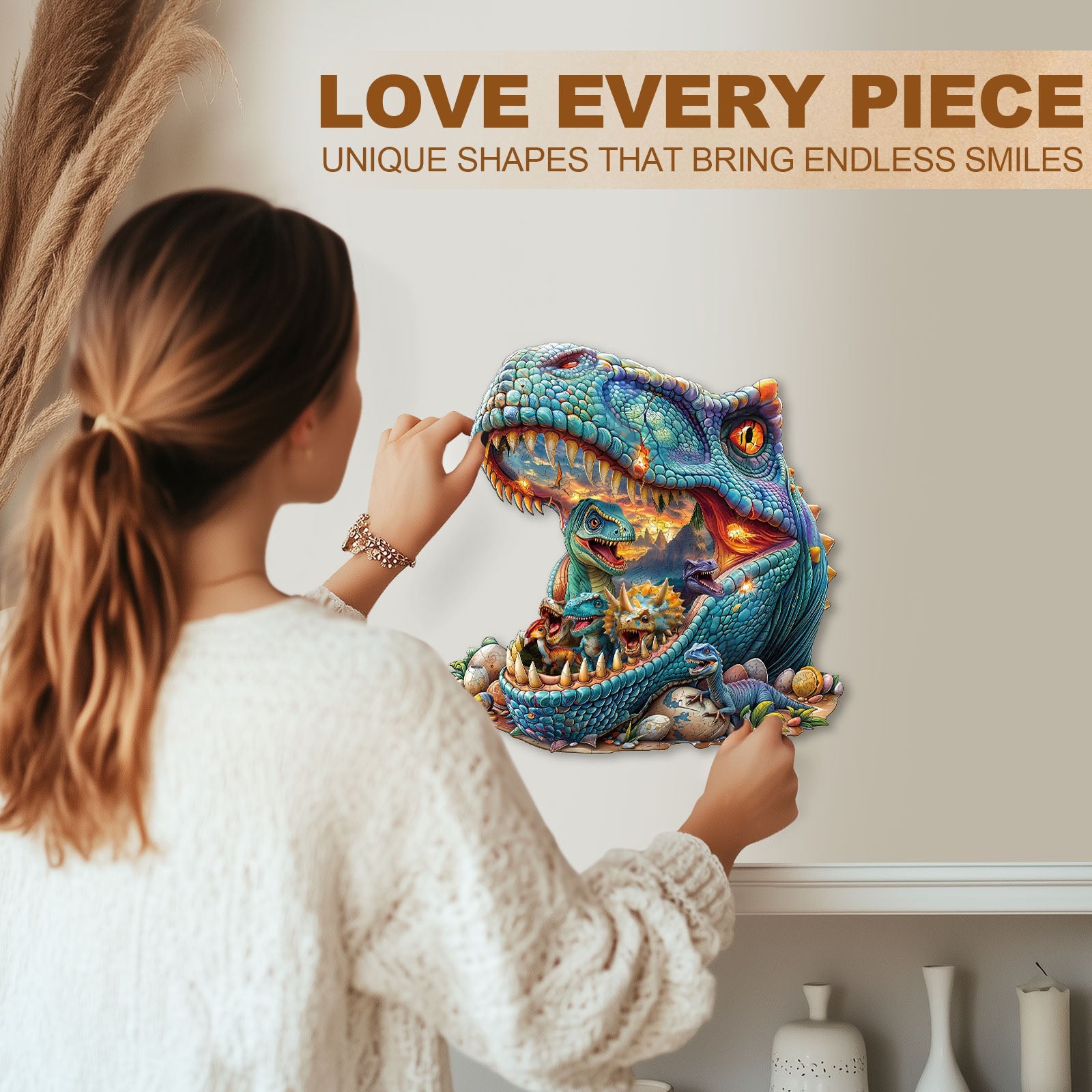 Fantasy Dinosaurs-2 Wooden Jigsaw Puzzle