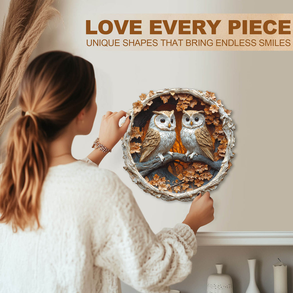 Woodcarving Owl Wooden Jigsaw Puzzle