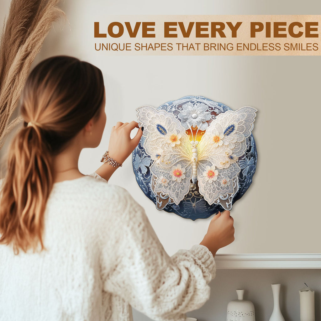 Lace Butterfly Wooden Jigsaw Puzzle