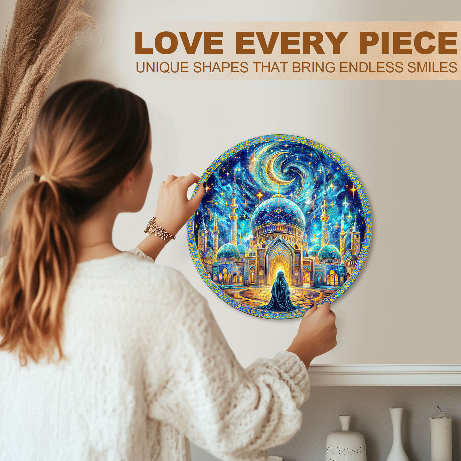 Mosque at night Wooden Jigsaw Puzzle