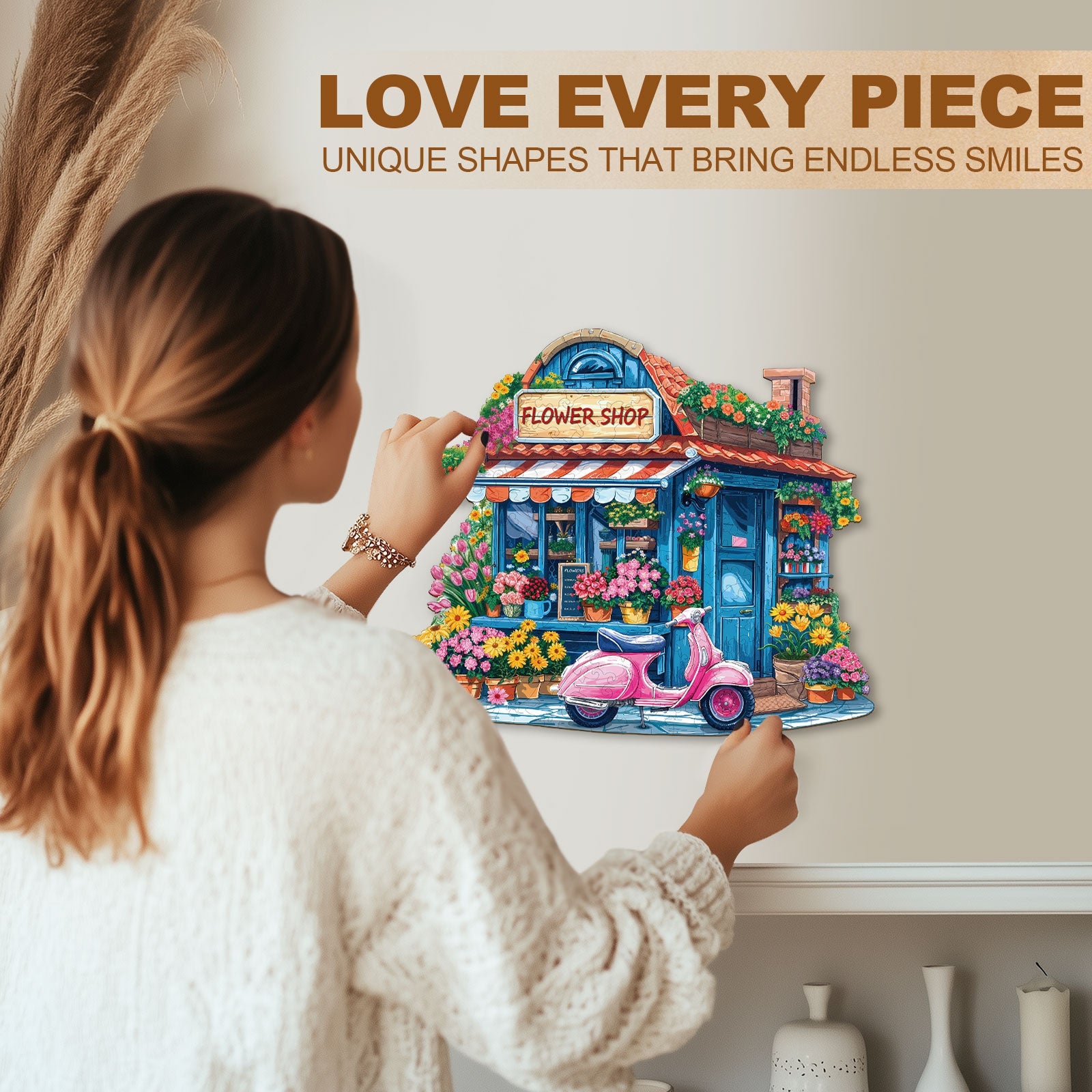 Floral Lane  Wooden Jigsaw Puzzle